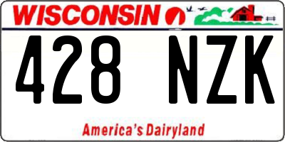 WI license plate 428NZK