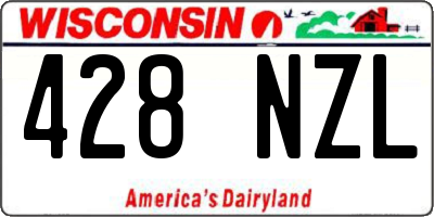 WI license plate 428NZL
