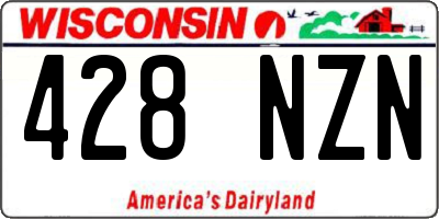 WI license plate 428NZN