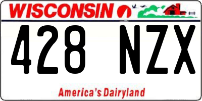 WI license plate 428NZX