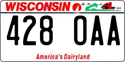 WI license plate 428OAA