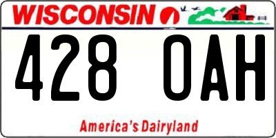 WI license plate 428OAH