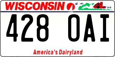 WI license plate 428OAI