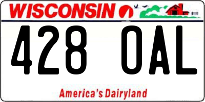 WI license plate 428OAL