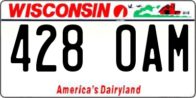 WI license plate 428OAM