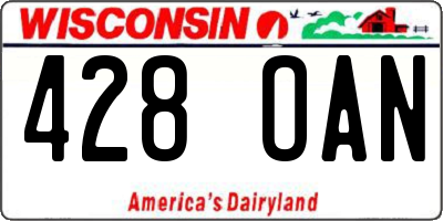 WI license plate 428OAN