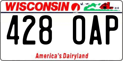 WI license plate 428OAP