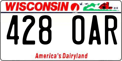 WI license plate 428OAR
