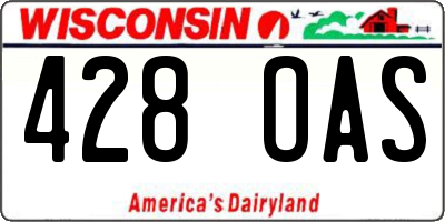 WI license plate 428OAS