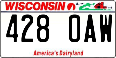 WI license plate 428OAW