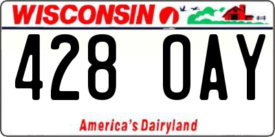 WI license plate 428OAY