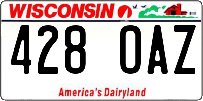 WI license plate 428OAZ