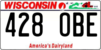 WI license plate 428OBE