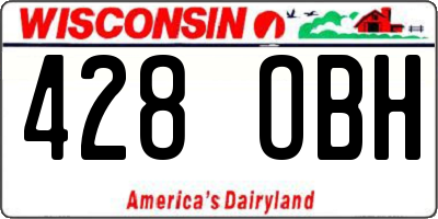 WI license plate 428OBH