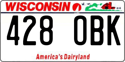 WI license plate 428OBK
