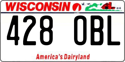 WI license plate 428OBL