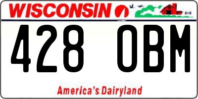 WI license plate 428OBM