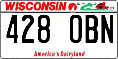 WI license plate 428OBN