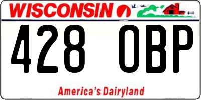 WI license plate 428OBP