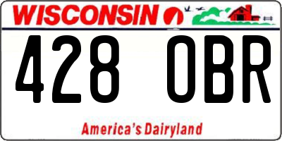 WI license plate 428OBR