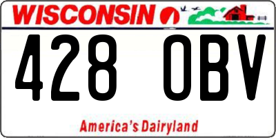 WI license plate 428OBV