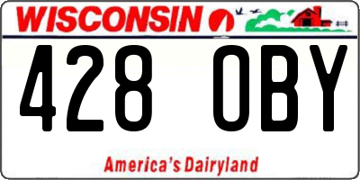 WI license plate 428OBY