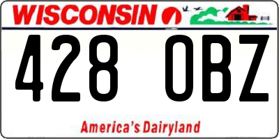 WI license plate 428OBZ
