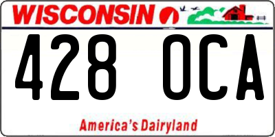 WI license plate 428OCA