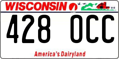 WI license plate 428OCC