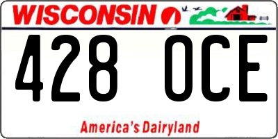 WI license plate 428OCE