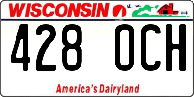 WI license plate 428OCH