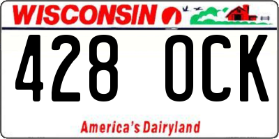 WI license plate 428OCK