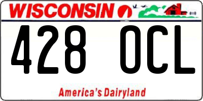 WI license plate 428OCL