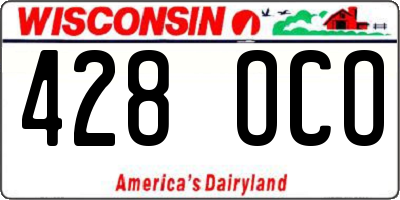 WI license plate 428OCO