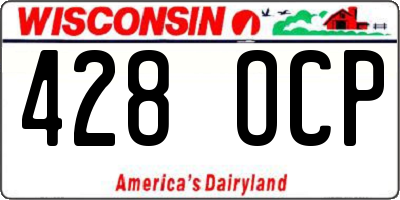 WI license plate 428OCP