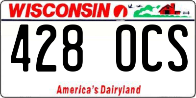 WI license plate 428OCS