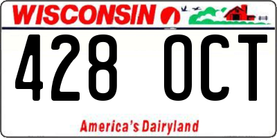 WI license plate 428OCT
