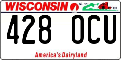 WI license plate 428OCU