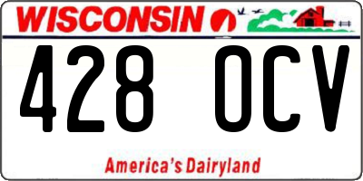 WI license plate 428OCV