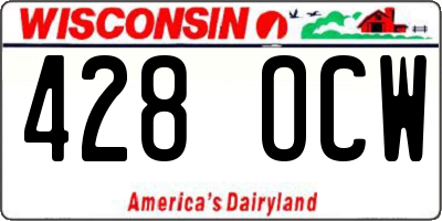 WI license plate 428OCW