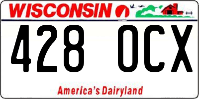 WI license plate 428OCX