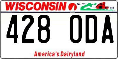 WI license plate 428ODA