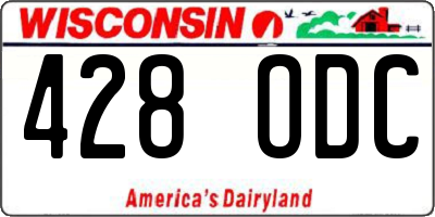 WI license plate 428ODC