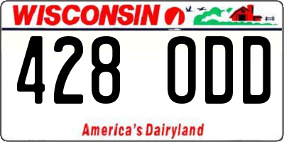 WI license plate 428ODD