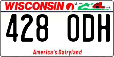 WI license plate 428ODH