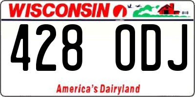 WI license plate 428ODJ