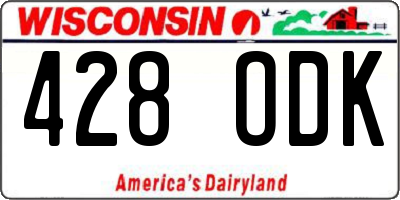 WI license plate 428ODK