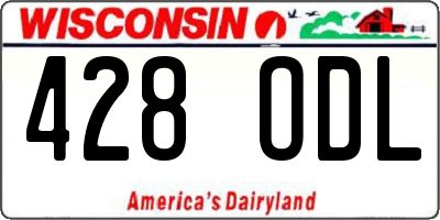 WI license plate 428ODL
