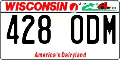 WI license plate 428ODM