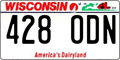 WI license plate 428ODN